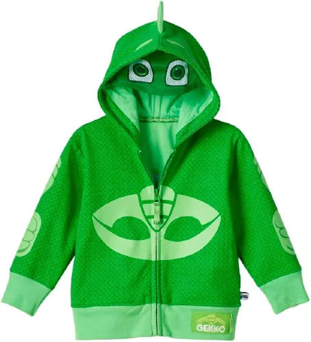 Vista 5 de PJ Masks Disfraz de Gekko Catboy con capucha y máscara de malla para niños Azul