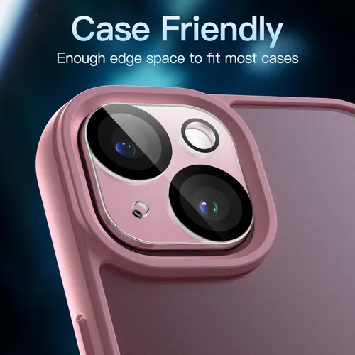 Vista 6 de JETech Protector de lente de cámara para iPhone 15 de 6.1 pulgadas y iPhone 15 Plus de 6.7 pulgadas, vidrio templado 9H, antiarañazos, compatible