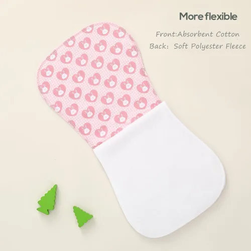 Vista 5 de Paquete de 6 paños de algodón para eructos extra absorbentes y suaves para bebés niños y niñas