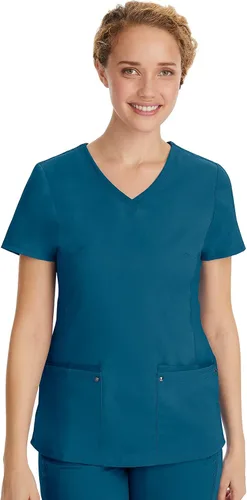 Vista 21 de Healing Hands - Camiseta médica con cuello en V para mujer, suave, elástica Negro