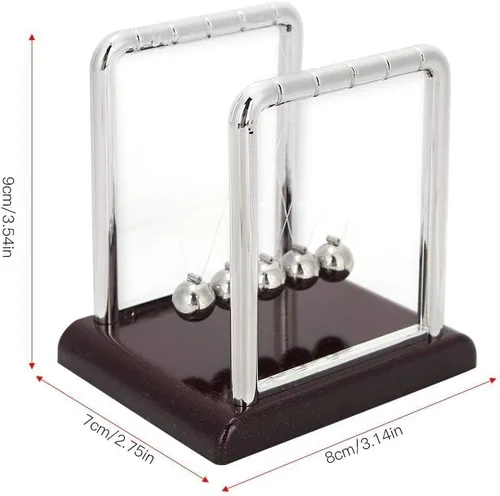 Vista 6 de Garosa Bolas de péndulo Newton's Laws de 3.1 x 2.8 x 3.5 in, bolas de metal balanceo de Newton para decoración de escritorio de oficina