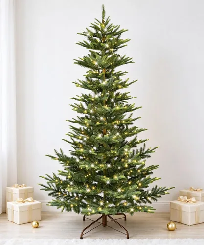 Vista 13 de Árbol de Navidad artificial preiluminado de 5 pies, color verde, para espacios pequeños, hogar, oficina, decoración de vacaciones Lápiz