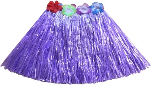 Vista 6 de Faldas hawaianas de hierba hula para niños para fiesta Luau, cumpleaños, vestido de graduación, fiesta de celebración