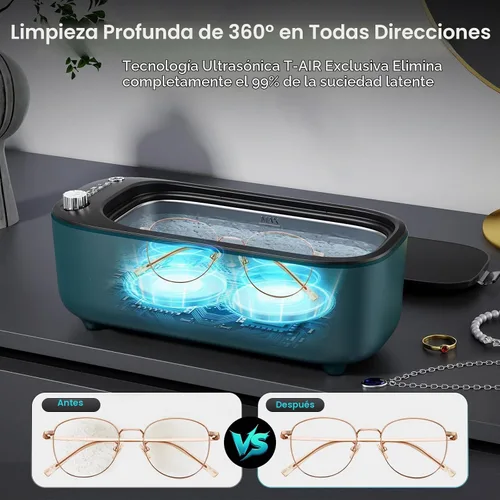 Vista 2 de Ultrasonic Jewelry Cleaner, Smart Variable Frequency 47KHz - 50KHz Verde profundo