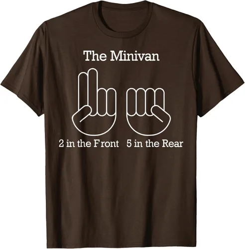 Vista 7 de The Minivan 2 In The Front 5 In The Rear Camiseta, Negro