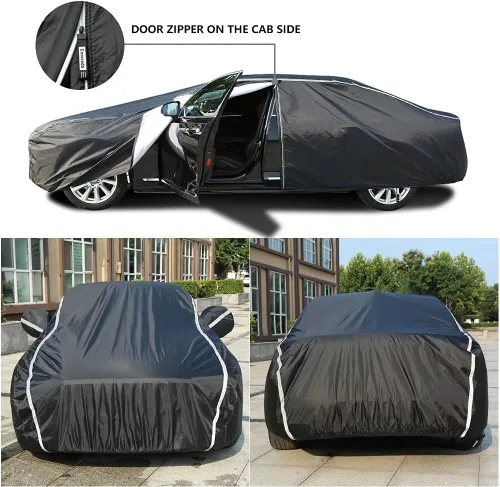 Vista 2 de Coverado - Funda impermeable para todo clima, protección completa, puerta con cremallera, forro de algodón, protección ultravioleta a prueba