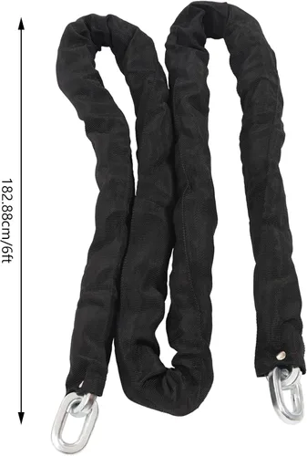 Vista 6 de Cerradura de cadena de seguridad de 6 pies, cadena resistente de 3/8 pulgadas, alta seguridad para motocicleta, bicicleta, ciclomotores, cuatrimotos