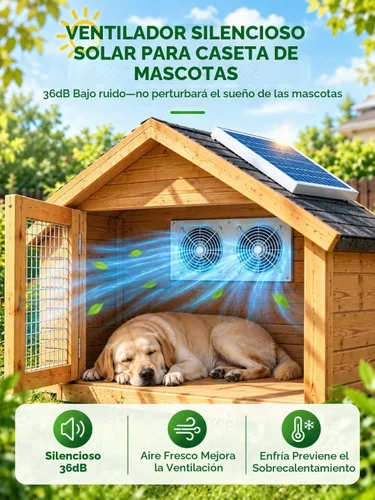 Vista 6 de Ventilador solar de 16 pulgadas con batería y temporizador, gallineros