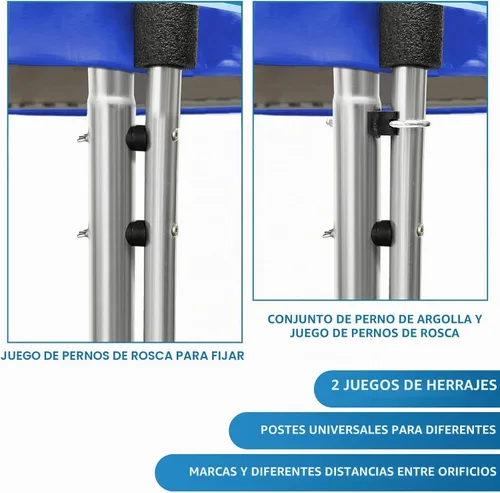 Vista 7 de 8 postes curvados para cama elástica de 14 pies con red