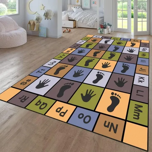 Vista 7 de Hopscotch - Alfombras de juego para niños, alfombra educativa del alfabeto ABC, sala de juegos, dormitorio, sala de estar, decoración de aprendizaje