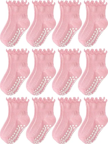 Vista 11 de Calcetines para niñas pequeñas, paquete de 12 calcetines de algodón para bright rainbow