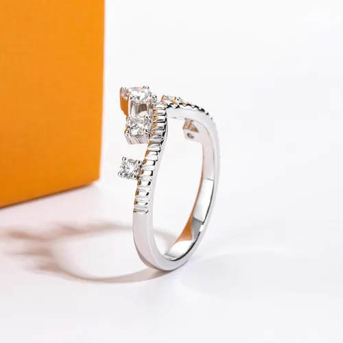Vista 6 de Anillos de eternidad de moissanita, anillos de boda, color D, claridad VVS1, redondo, corte brillante, plata de ley 925, 56 piedras, anillos