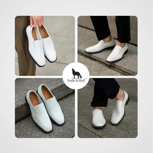 Vista 5 de Drake & Wolf Mocasines para hombre - Zapatos de vestir casuales para hombre - Zapatos de vestir antideslizantes para hombre - Zapatos de vestir