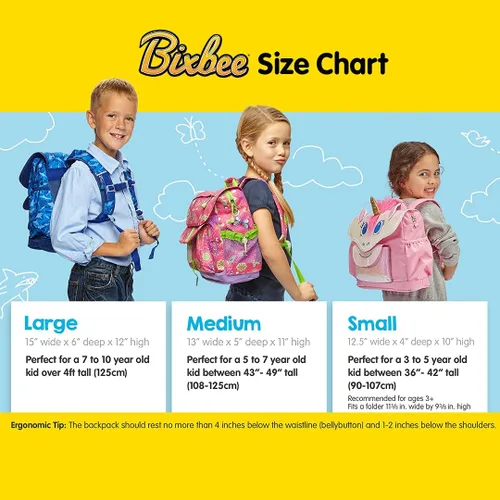 Vista 7 de Bixbee Mochila para niños pequeños con alas Edades de 3 a 5 Guardería preescolar y primaria para niños rubí frambuesa Ruby Raspberry S Viajar