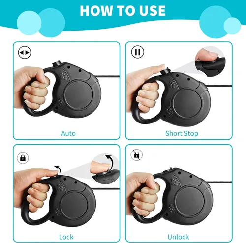 Vista 4 de PETCUTE Correa retráctil para caminar para perro, correa extensible de entrenamiento para perros, correas convenientes para perros pequeños
