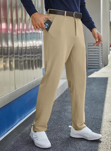 Vista 4 de JMIERR Pantalones de golf para hombre, elásticos, ajustados, para correr, viajes, trabajo, pantalones de vestir chinos para hombre