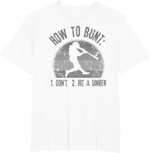 Vista 13 de Cómo Bunt Don't Hit A Dinger - Camiseta divertida de béisbol y sóftbol, Negro, S