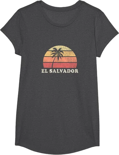 Vista 42 de El Salvador Vintage 70s Retro Throwback Design Camiseta, Azul