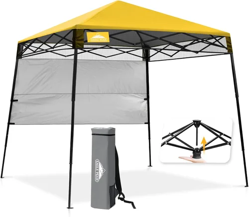 Vista 26 de EAGLE PEAK Toldo Emergente de 8x8 pies con Pared Lateral, Compacto, Portátil con Patas Inclinadas, Refugio Solar Instantáneo para Playa, Deportes