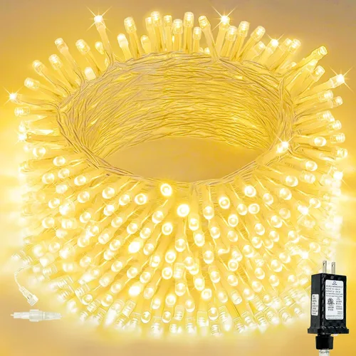 Vista 12 de Paquete de 1 cadena de luces conectables para interiores, 33 pies, 100 luces LED, 13 modos, luces de hadas parpadeantes, enchufables, impermeables