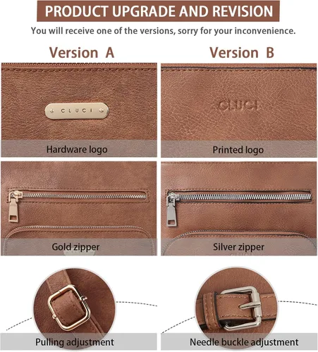 Vista 2 de CLUCI Bolso cruzado para mujer, con múltiples bolsillos, de piel vegana, bolso de hombro pequeño, bolso de hombro para verano, viaje, diseñador