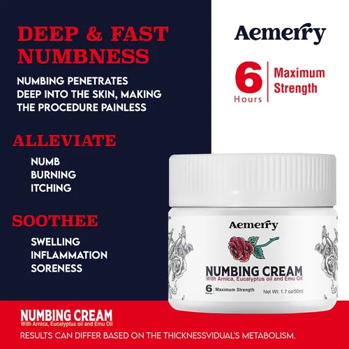 Vista 7 de Crema anestésica Máxima Fuerza: Crema anestésica extra fuerte - Hasta 6 horas de entumecimiento para uso multiusos