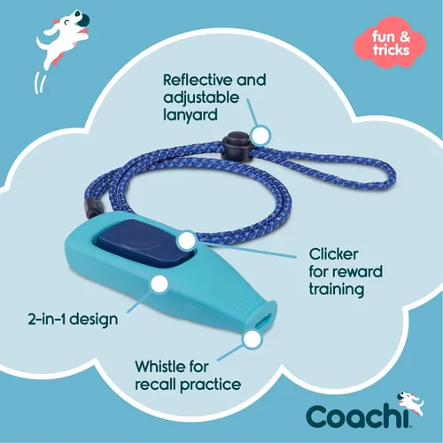 Vista 3 de Coachi Whizzclick, 2 en 1 combinados clicker y silbato, silbato de entrenamiento para perros para entrenamiento de retiro y entrenamiento de clicker