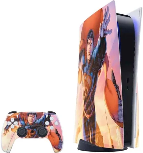 Vista 11 de Skinit Decal Gaming Skin Compatible with PS5 Bundle - Officially Licensed DC Comics Superman Unchained #1 Original Cover Design