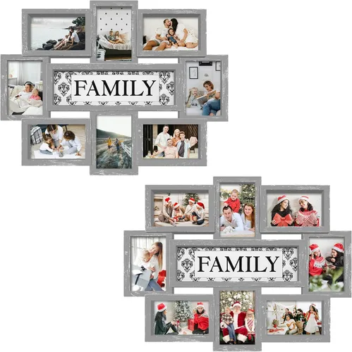 Vista 26 de Jerry & Maggie Marco de fotos familiar de 8 aperturas de 4 x 6 marcos para decoración de pared familiar, marcos de fotos de PVC para galería