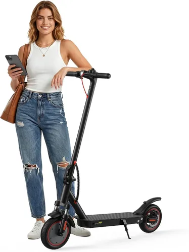 Vista 10 de Electric Scooter, 1200W-500W Peak Motor, 28-21 Miles, 10"-8.5" Tires Brillo negro