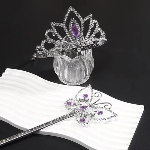 Vista 3 de Juego de disfraz de hadas para niñas con alas de mariposa y diadema de halo
