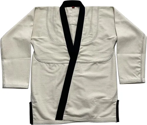 Vista 5 de Bjj Gi Jiu Jitsu - Kimonos Gi sin blanquear - Collar negro 100% algodón perl tejido 450GSM, Sin blanquear
