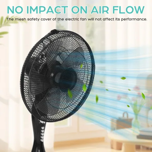 Vista 3 de Hemoton Cubierta protectora de ventilador eléctrico de 18 pulgadas, protector de seguridad de malla para protección de dedos de bebé, pantalla