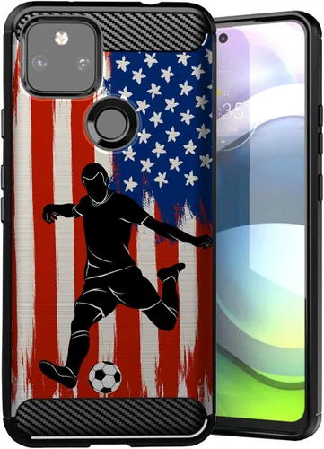 Vista 9 de CasesOnDeck - Funda compatible con Google Pixel 5A (2021) / Pixel 5A 5G, funda delgada de fibra de carbono TPU para acentuar arañazos y caídas, tema
