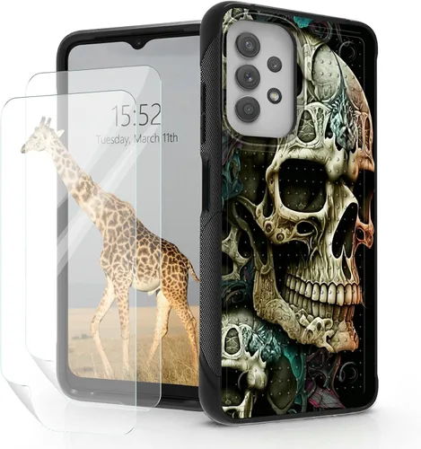 Vista 10 de Funda para Samsung Galaxy A23 Galaxy A13 4G/5G, Galaxy A04, Galaxy A04S, Galaxy A32 5G, con 2 protectores de pantalla, funda protectora de doble