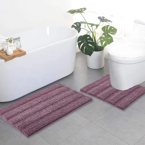 Vista 13 de NICETOWN Tapete negro para baño, antideslizante, suave, absorbente de agua, tapete de bajo perfil para entrada, tapete para vestíbulo, puerta