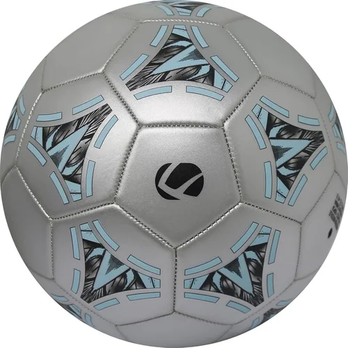 Vista 2 de Balón de fútbol talla 5 para adultos y jóvenes, para práctica en interiores y exteriores, pelota de fútbol de cuero con bomba (gris)