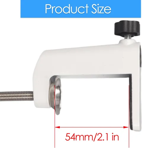 Vista 2 de Soporte de lámpara universal con abrazadera en C Base de abrazadera de montaje de escritorio para luces de brazo oscilante, iluminación de Blanco