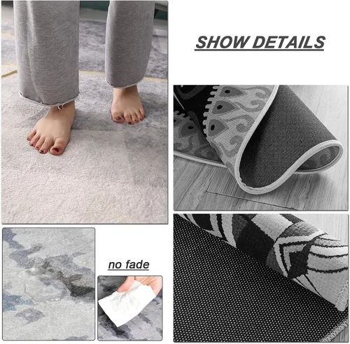 Vista 2 de Modern Area Rugs 80cm 100cm 120cm 140cm 160cm 180cm 200cm Round Carpet for Living Room Bedroom Home Floor Non-Slip Mats Soft Yoga Mat
