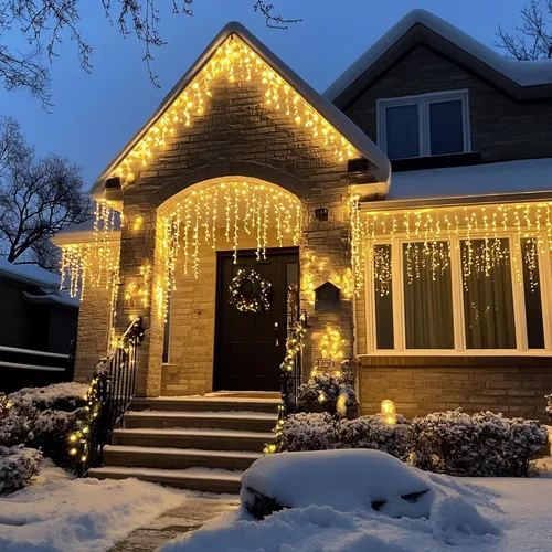 Vista 3 de Dazzle Bright Luces de carámbano de Navidad, 88.5 pies, 1080 LED, 8 modos, cortina de luces con 180 gotas, tira de luces de Navidad para decoración