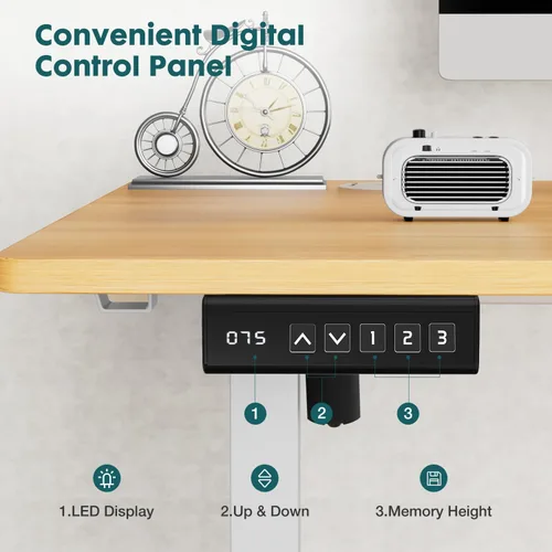 Vista 15 de Smug Escritorio de pie de altura ajustable de 40 pulgadas, mesa de computadora eléctrica para sentarse, de pie, mesa de computadora ergonómica