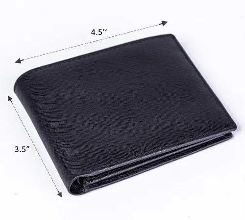Vista 4 de Billetera Bifold para hombre - RFID bloqueo de cuero de vaca Vintage Travel Wallet