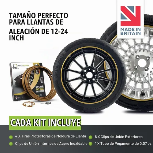 Vista 3 de AlloyGator Protector de Llanta Dorado para Ruedas de Automóvil (Se Adapta a Ruedas de 12-24" de Diámetro) - Paquete de 4 Protectores de Rueda