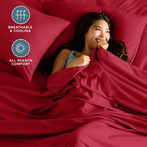 Vista 22 de Bare Home Sheet Set 1800 Ultra-Soft with 2 Pillowcases (Twin XL, Dark Blue)