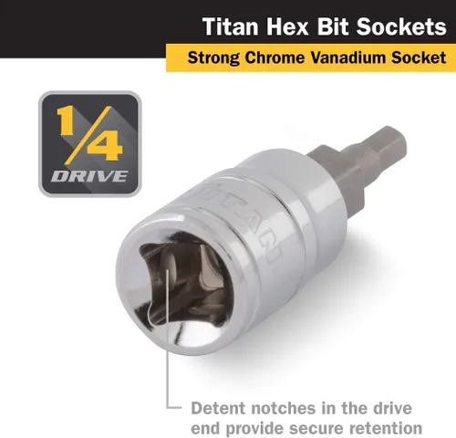 Vista 3 de Titan 15602 1/4-Inch Drive x 0.079 in Hex Bit Socket