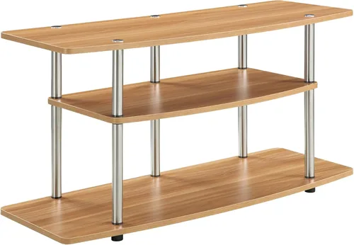 Vista 7 de Soporte de TV amplio, de 3 niveles. Producto Designs2Go de Convenience Concepts, Madera, Cereza