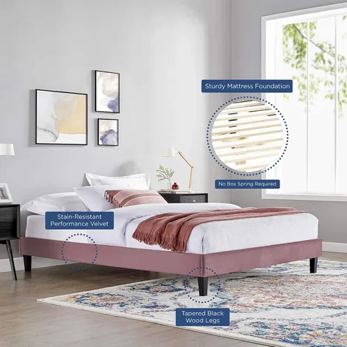 Vista 7 de Modway Plataforma Reign, individual, rosa polvorienta