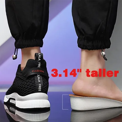 Vista 4 de Recyphi Zapatos elevadores invisibles para hombre con aumento de altura de 3.14 pulgadas, zapatos deportivos ligeros con levantamiento de altura