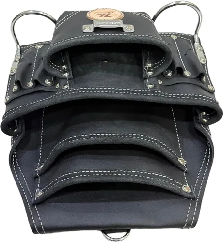 Vista 4 de Zeluga 20-117 Bolsa de herramientas de 10 bolsillos, de piel resistente para rigger, negra
