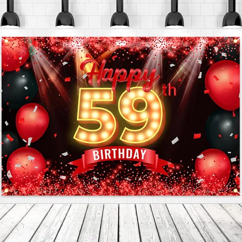 Vista 9 de Cartel de feliz cumpleaños 10 años, fondo rojo y negro, decoraciones de cumpleaños para niñas y niños de 10 años, artículos de fotografía
